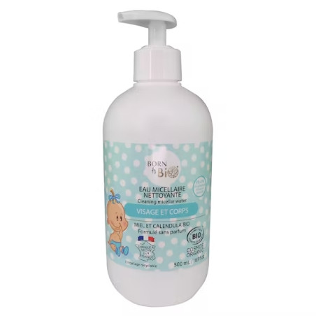 Eau Micellaire Nettoyante pour Bébé  500ml - Certifiée bio - Born to Bio