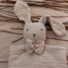 Doudou lapin en gaze de coton bio