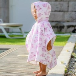 Poncho de Bain imprimé Rose