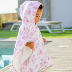 Poncho de Bain imprimé Rose