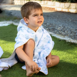 Poncho de Bain imprimé Bleu