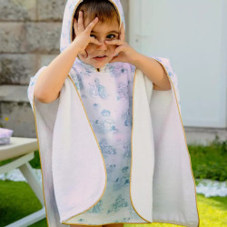 Poncho de Bain imprimé Bleu