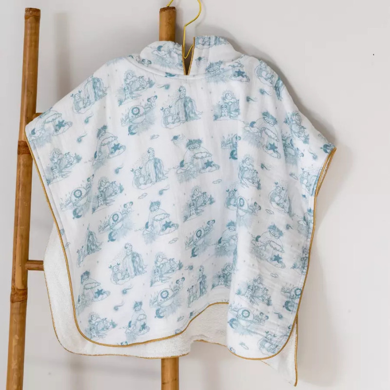 Poncho de Bain imprimé Bleu